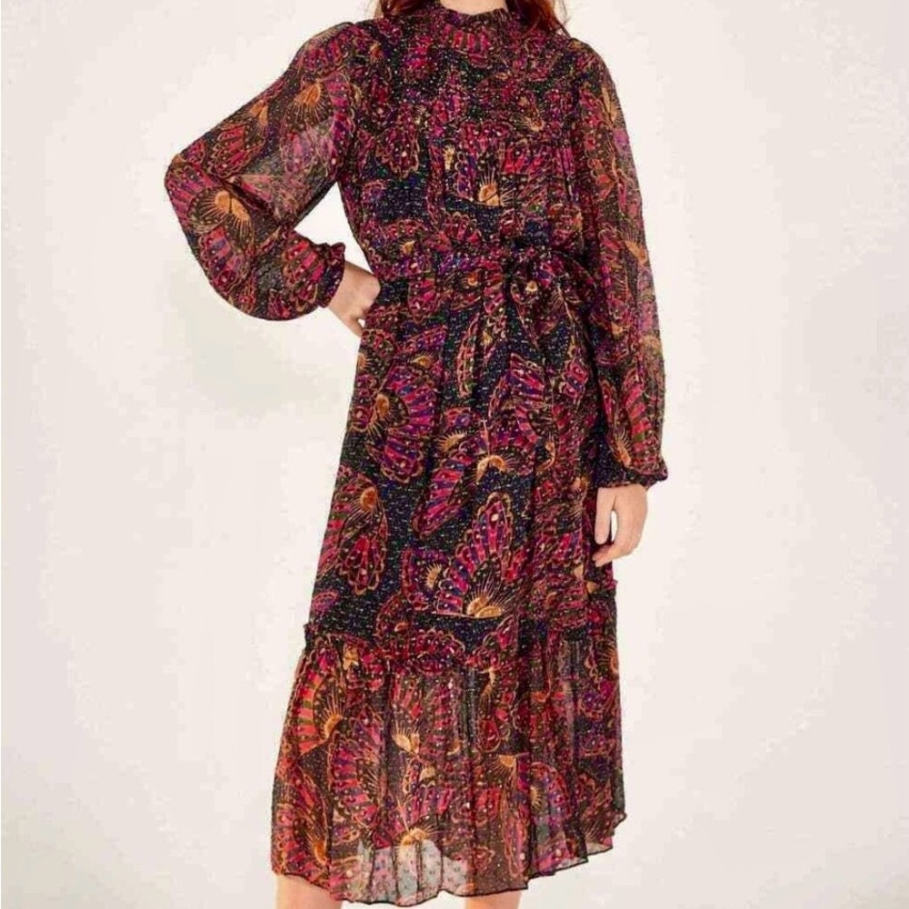 Farm Rio Butterfly Sky Midi Dress NWT